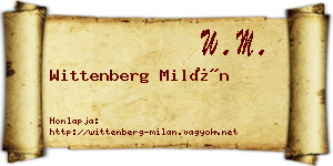 Wittenberg Milán névjegykártya